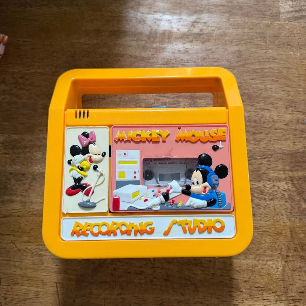 Vintage Mickey Mouse Recording Studio Cassette Player Recorder Model WD1029